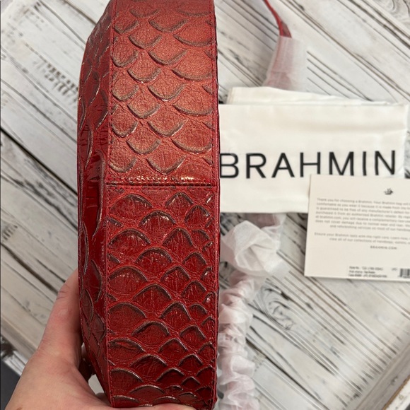 Brahmin Small Johanna Crossbody Purse . Heat Brasilia . Red Gold . NWT - Picture 8 of 11